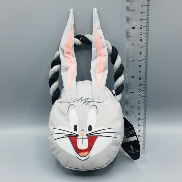 Warner Brothers Bugs Bunny Character Head Dog Toy with Rope Squeaker - Picture 5 of 6